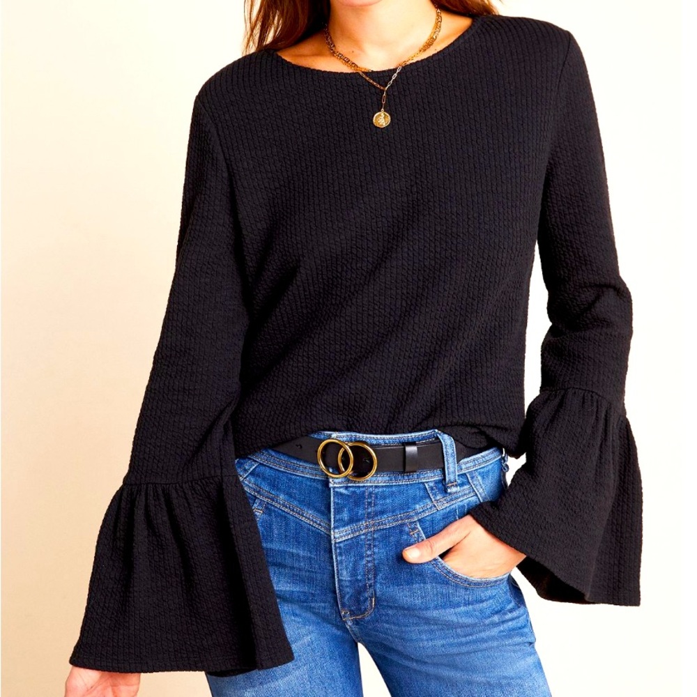 Anthropologie Porridge Joan Bell-Sleeved Top Mew with tags. XS